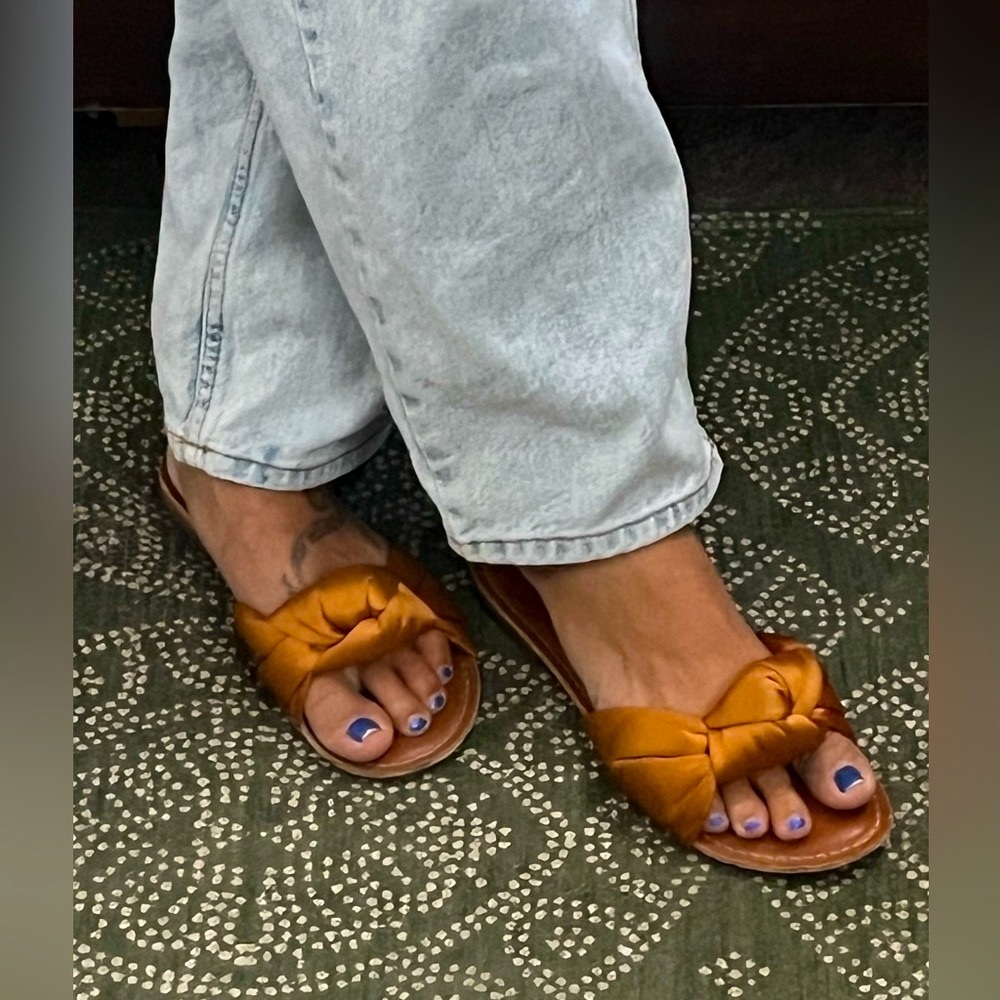 GOLDEN, Bohemian knotted, slip on sandals sz 9